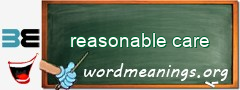 WordMeaning blackboard for reasonable care